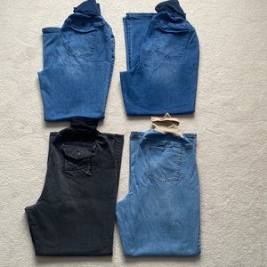 Lot of 4 pairs Indigo Blue maternity jeans Motherhood Maternity Plus size 3X 3XL